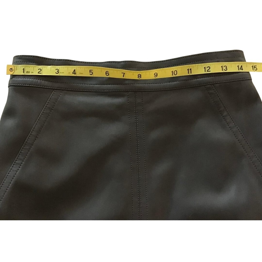 NWT Ann Taylor Faux Leather Pencil Skirt Size 4 Gray High Waist Capsule Wardrobe - Picture 6 of 15